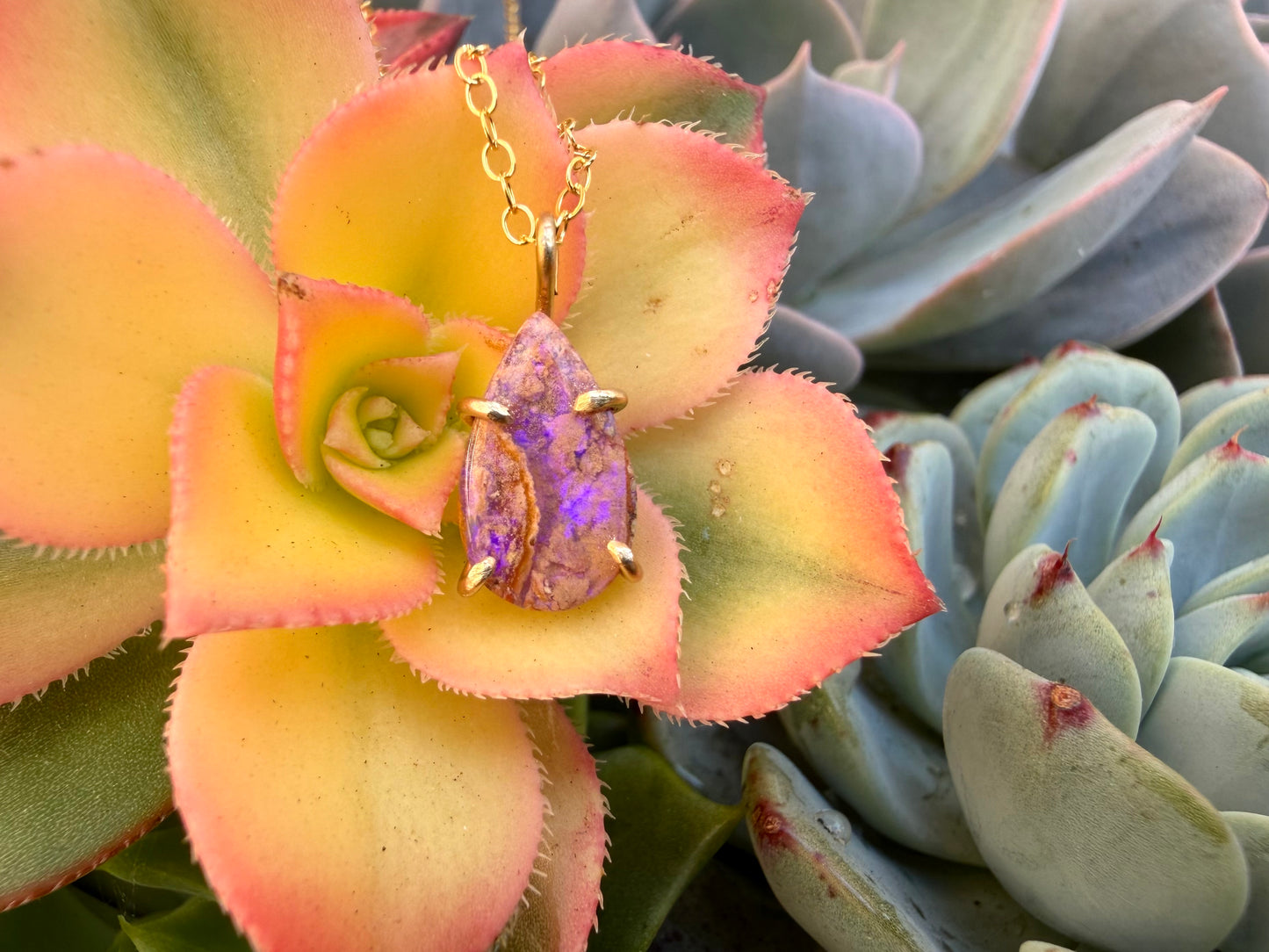 Purple Australian Opal Necklace