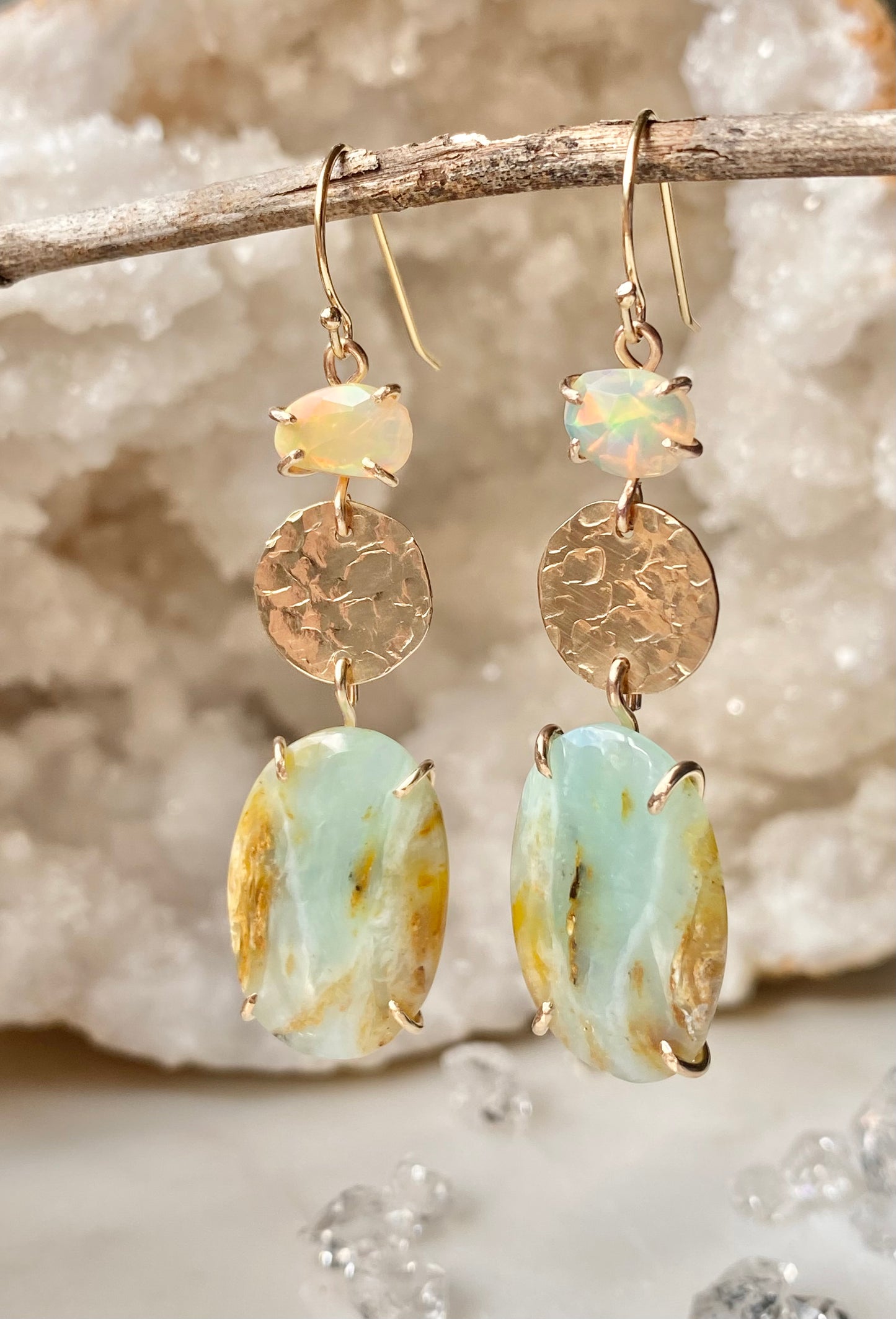 Ethiopian Opal + Peruvian Opal Earrings