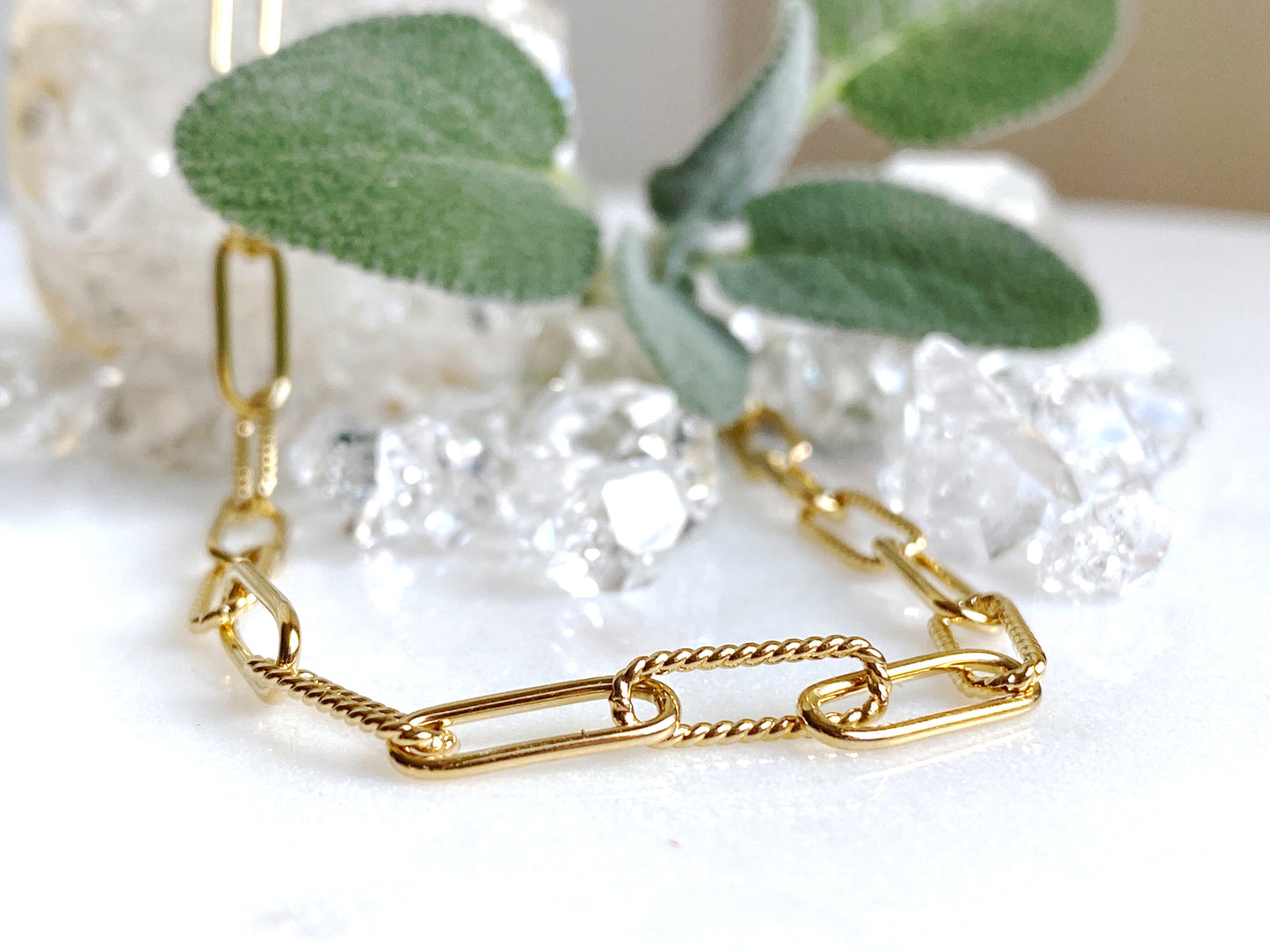 Dual Texture Paperclip Chain Necklace