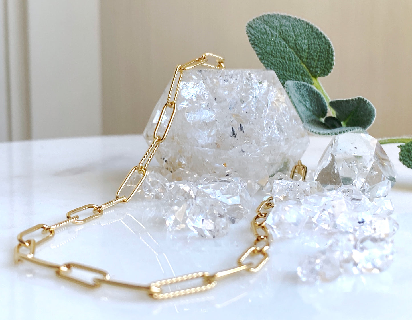 Dual Texture Paperclip Chain Necklace