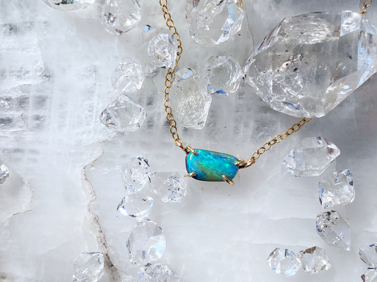 Bright Australian Opal Necklace