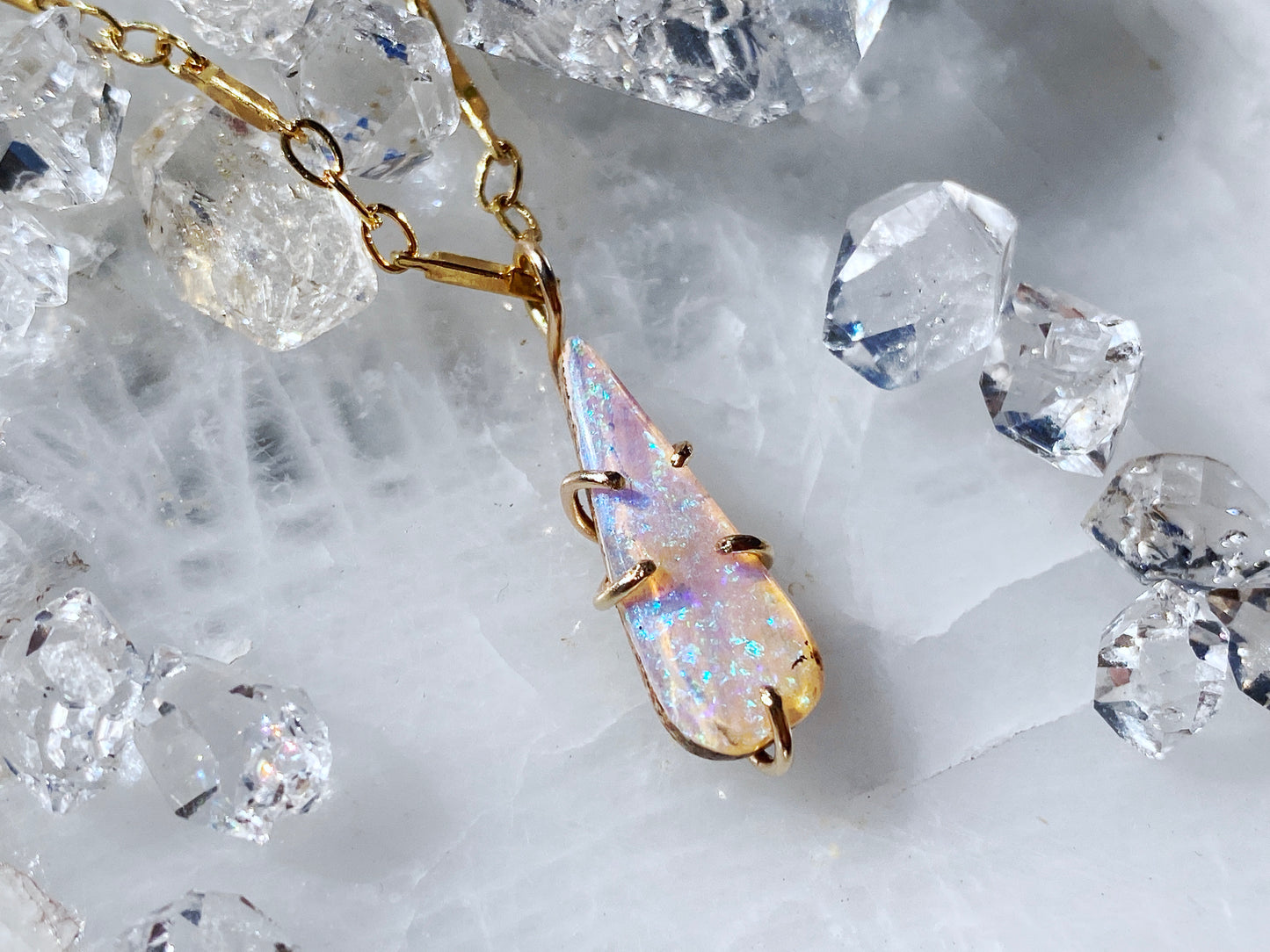 Pink Australian Pipe Opal Necklace