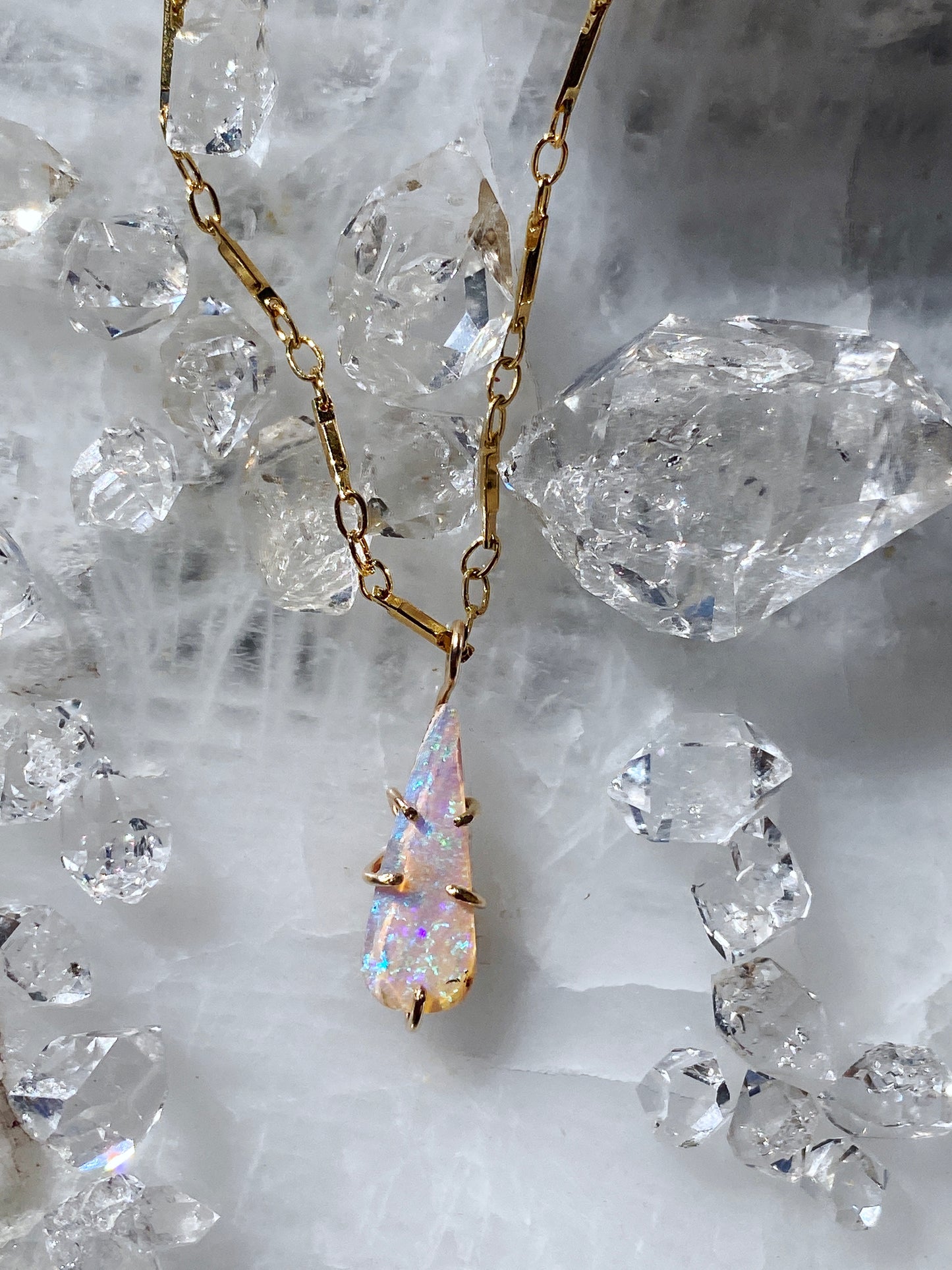 Pink Australian Pipe Opal Necklace