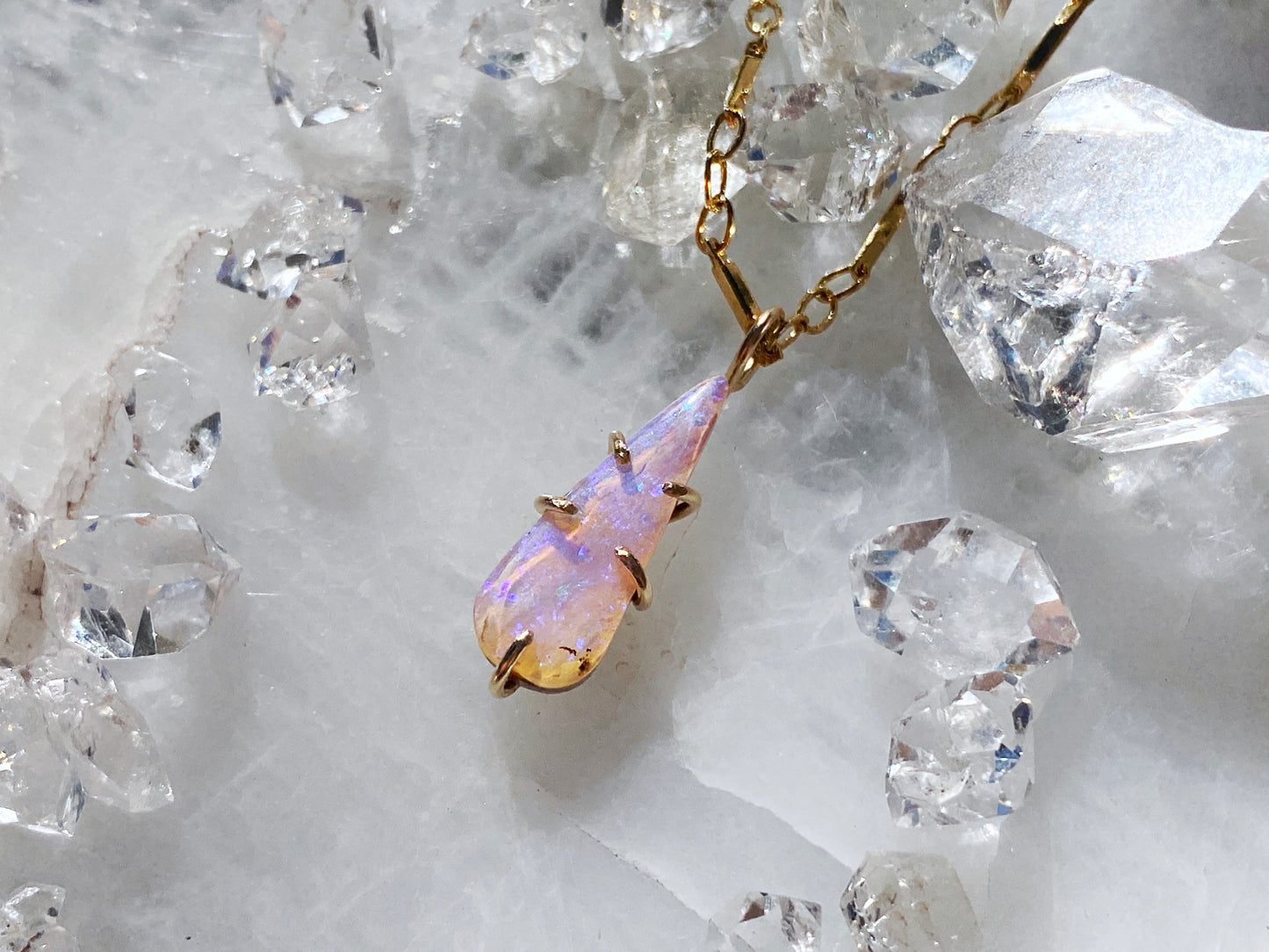 Pink Australian Pipe Opal Necklace