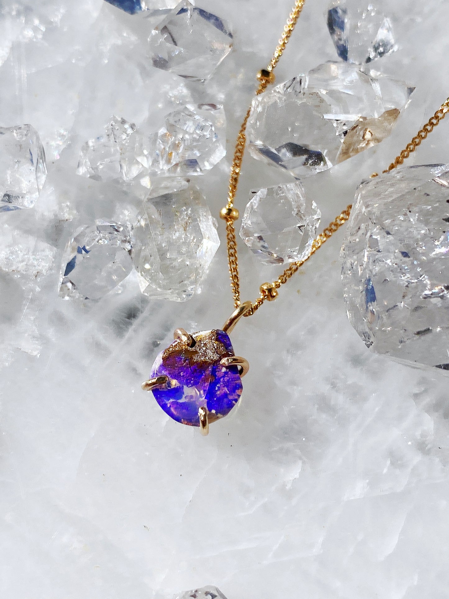 Purple Australian Opal Necklace
