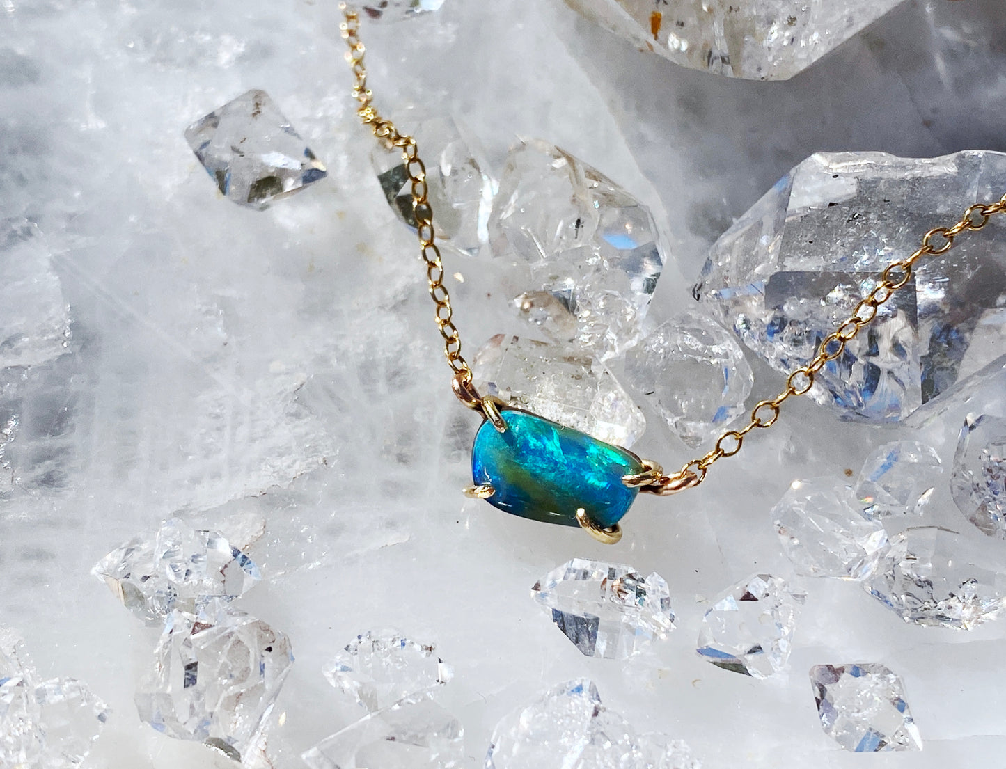 Bright Australian Opal Necklace