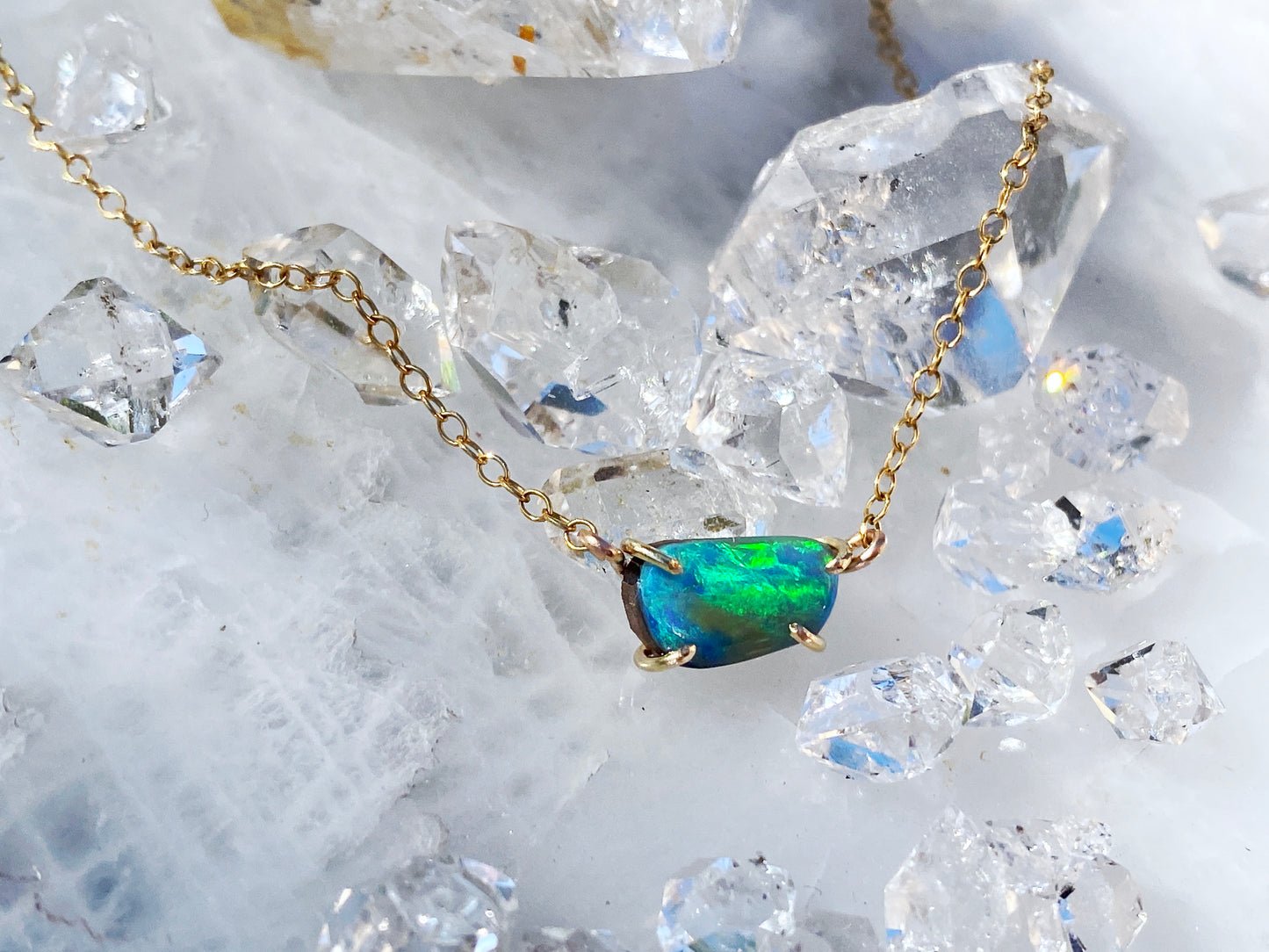 Bright Australian Opal Necklace