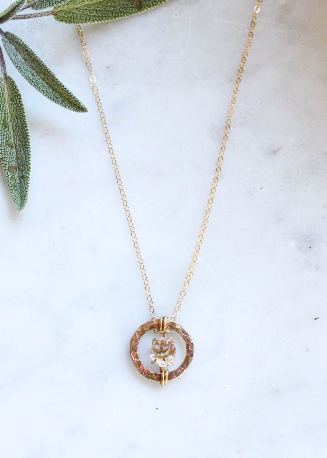 Gold + Herkimer Diamond Necklace