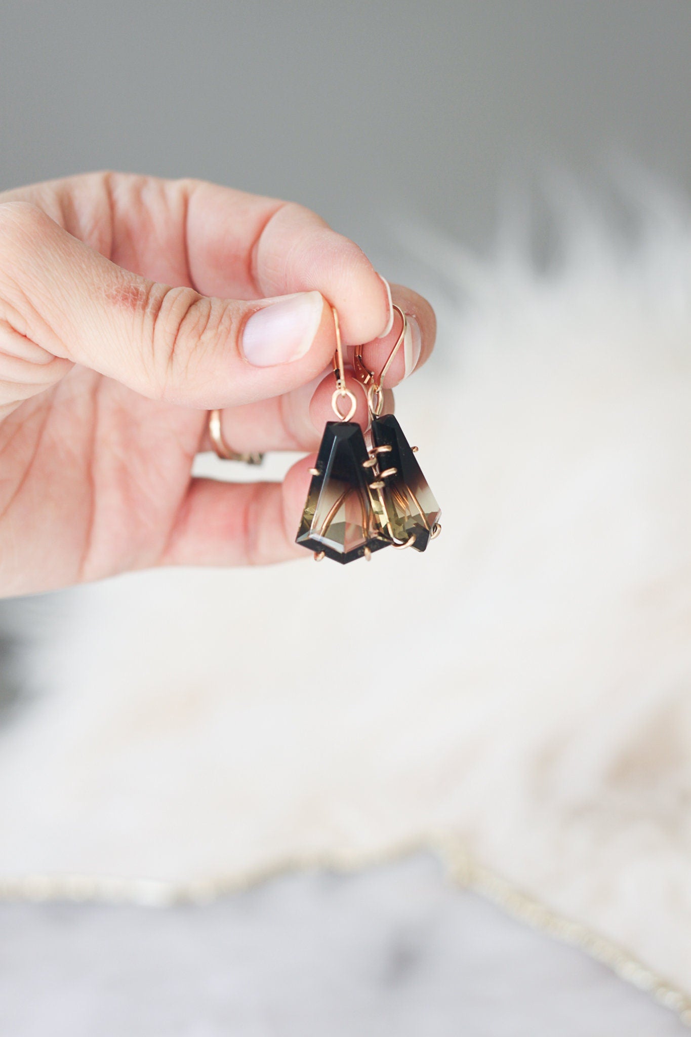 Bicolor Quartz Earrings