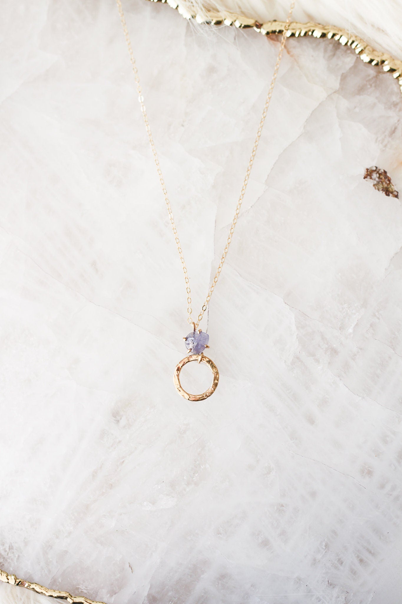 Gold + Rose Cut Tanzanite Necklace