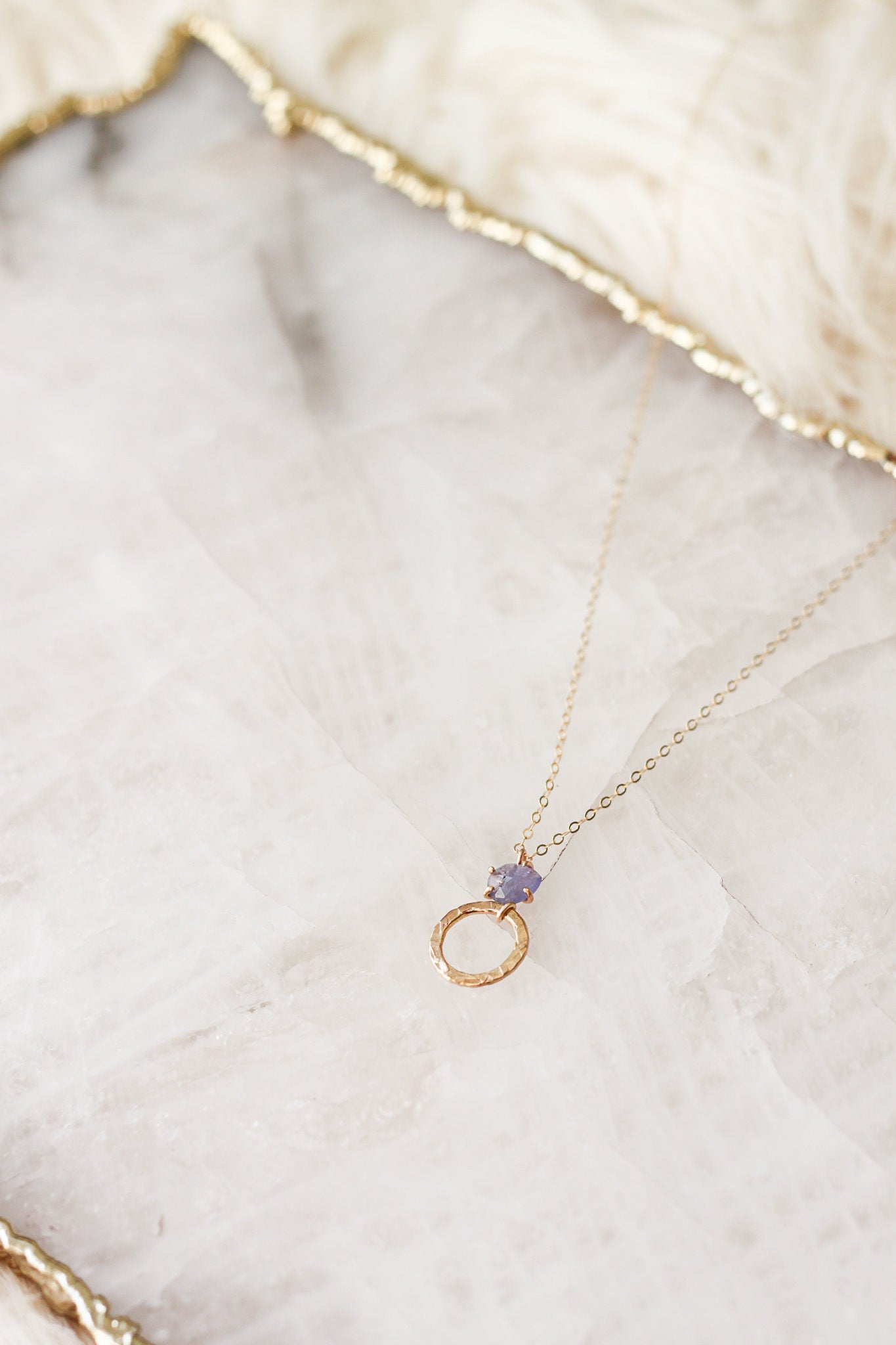 Gold + Rose Cut Tanzanite Necklace