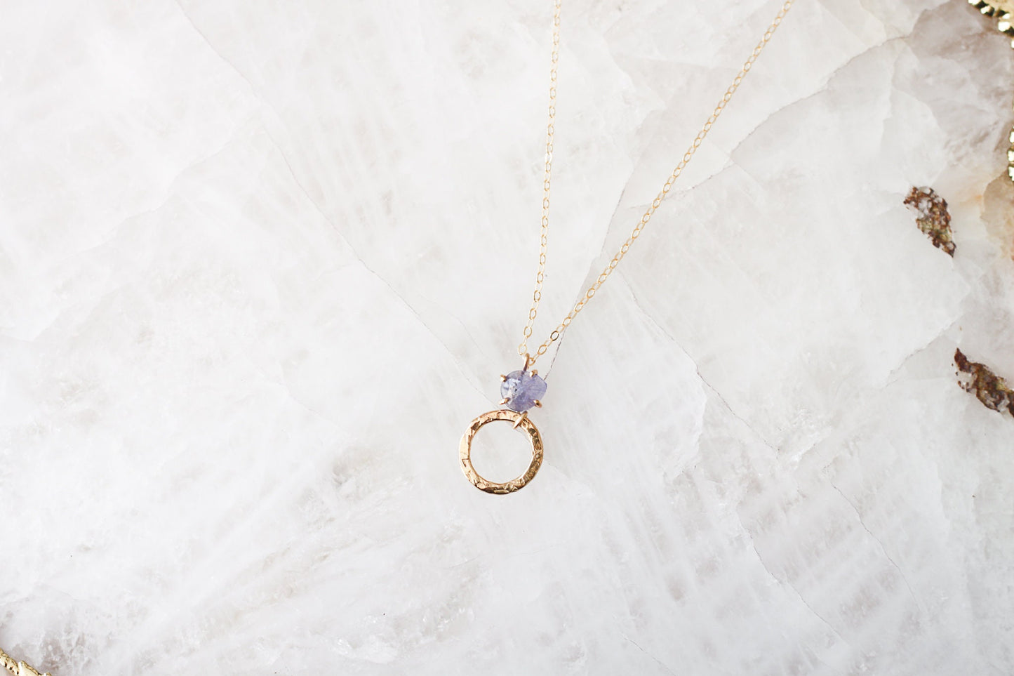 Gold + Rose Cut Tanzanite Necklace