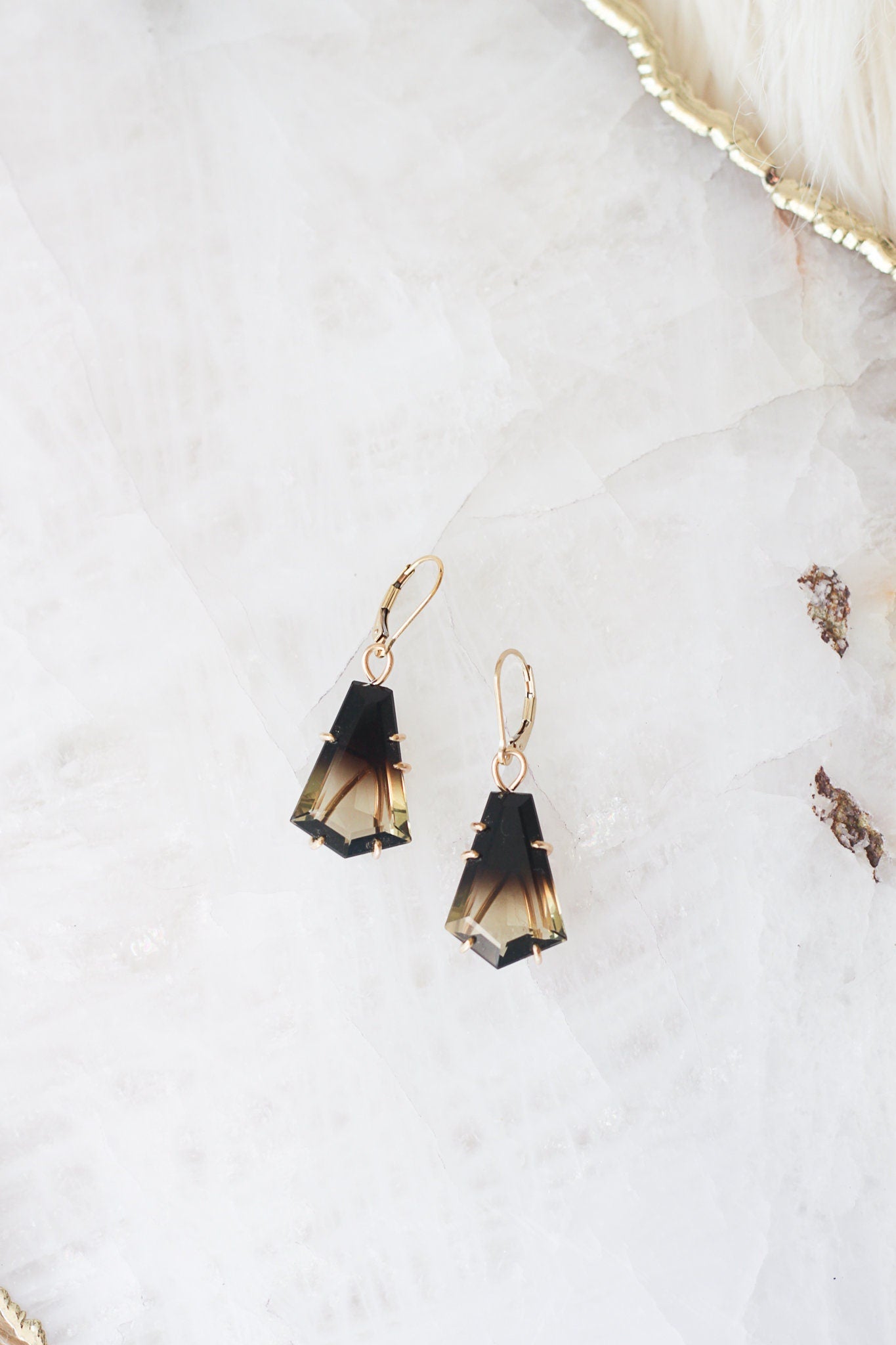 Bicolor Quartz Earrings