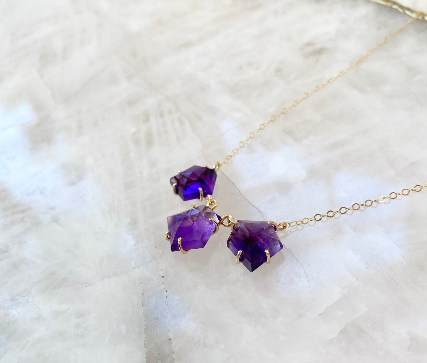Rose Cut Amethyst Necklace