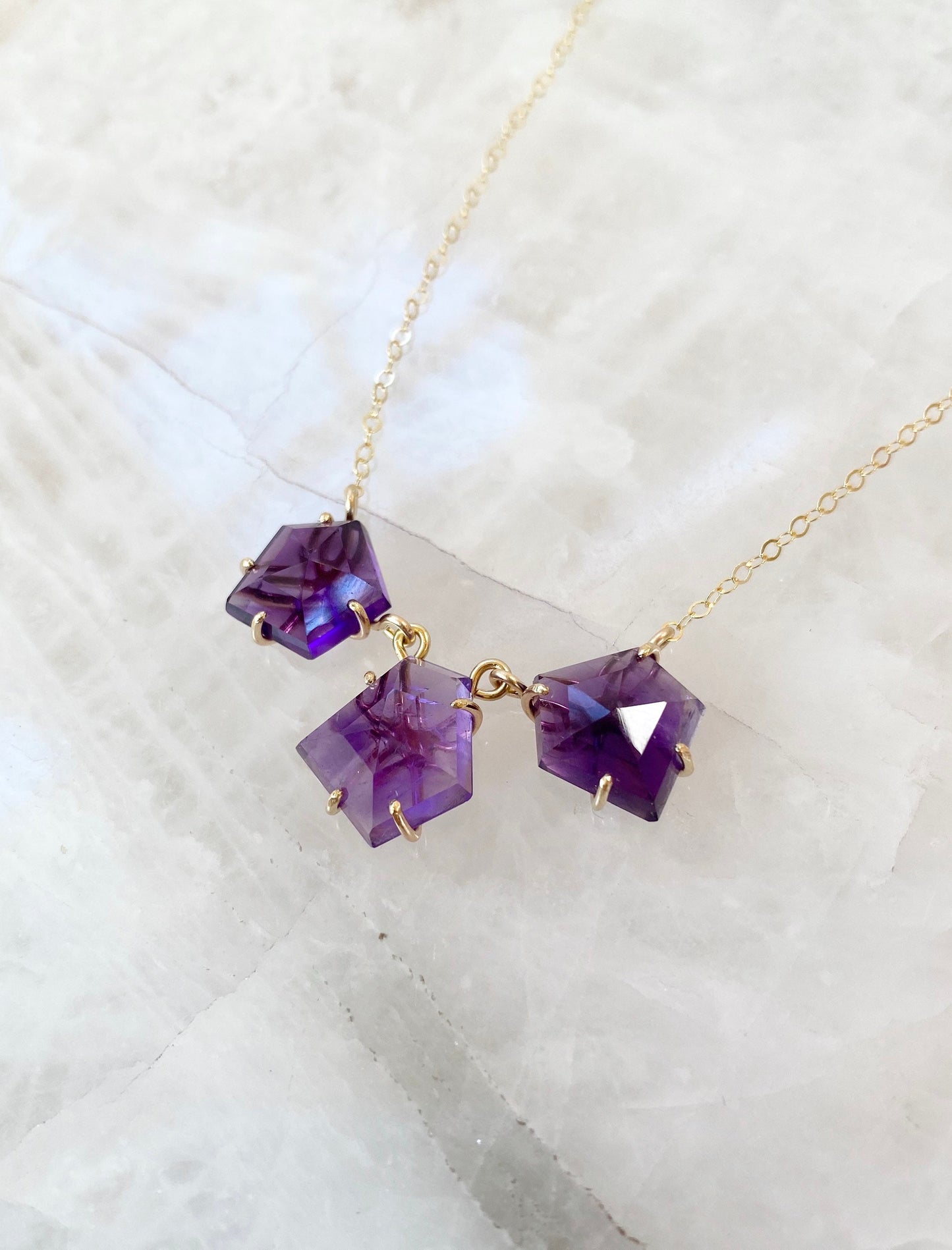 Rose Cut Amethyst Necklace