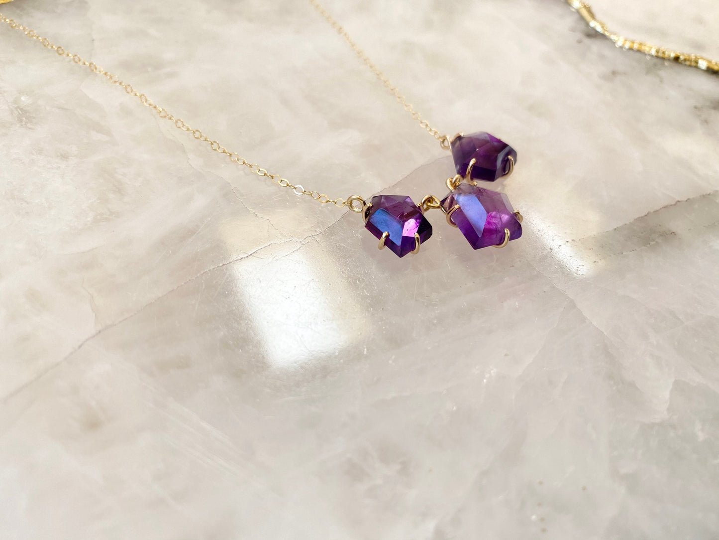 Rose Cut Amethyst Necklace