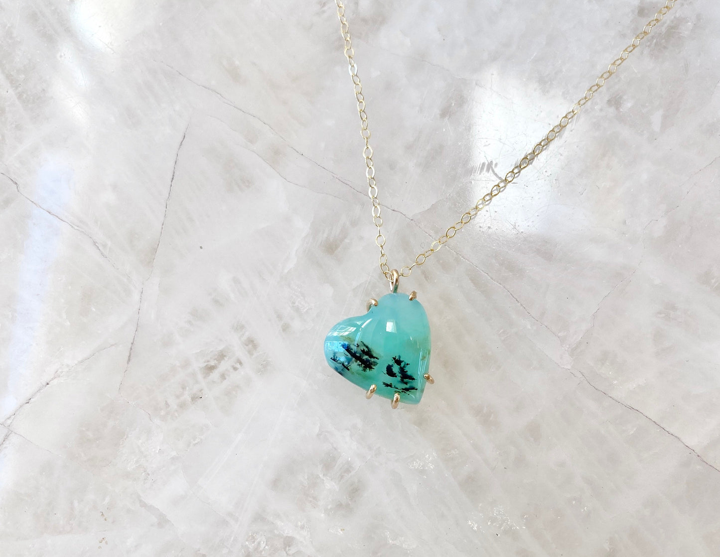Peruvian Opal Heart Necklace