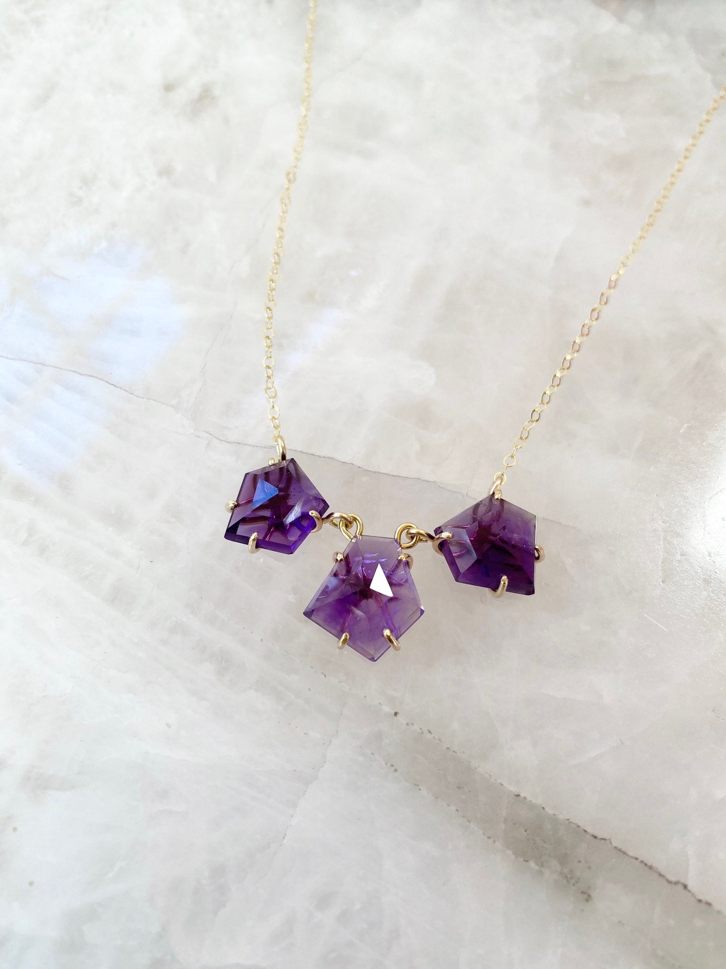 Rose Cut Amethyst Necklace