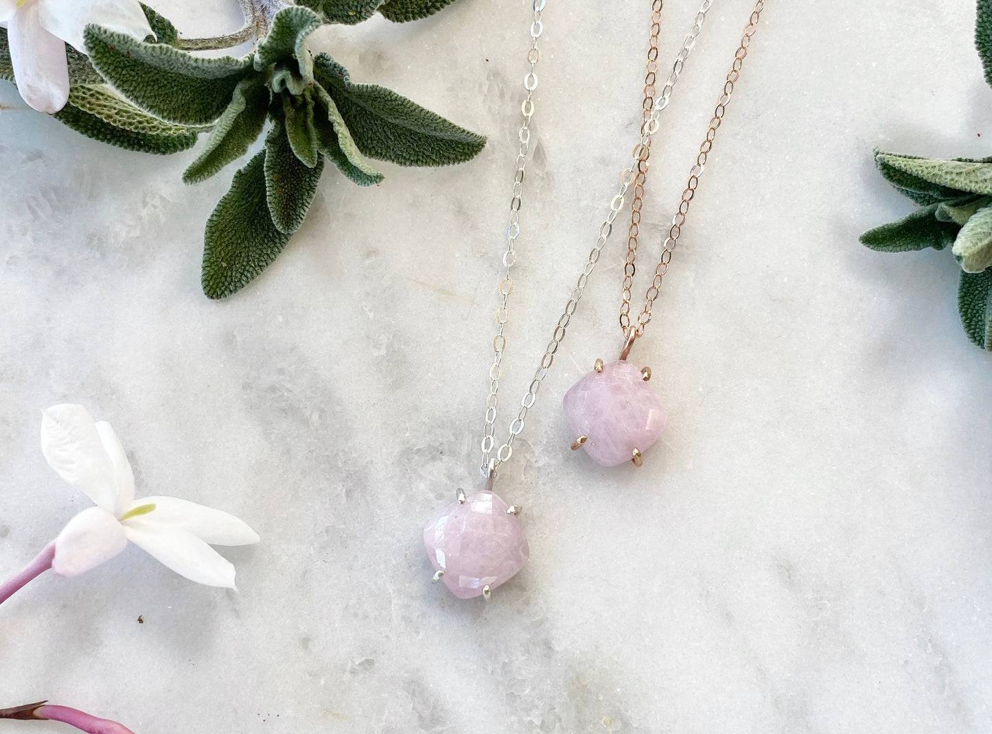 Rose Cut Kunzite Necklace
