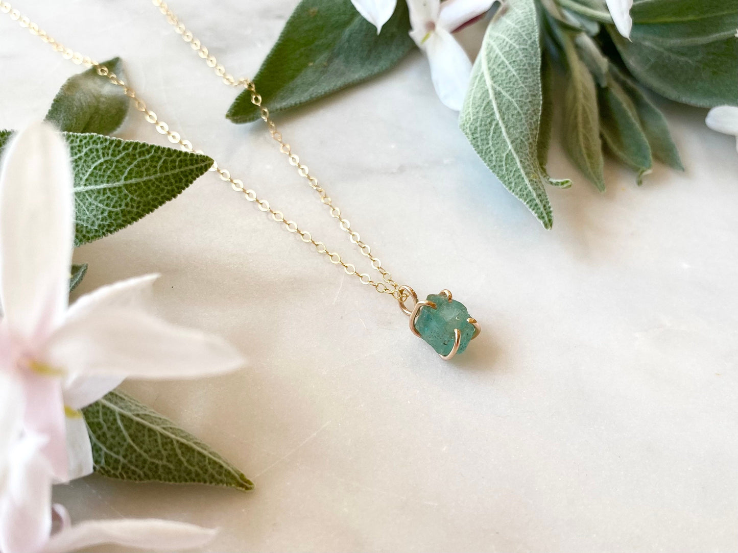 Raw Emerald Necklace
