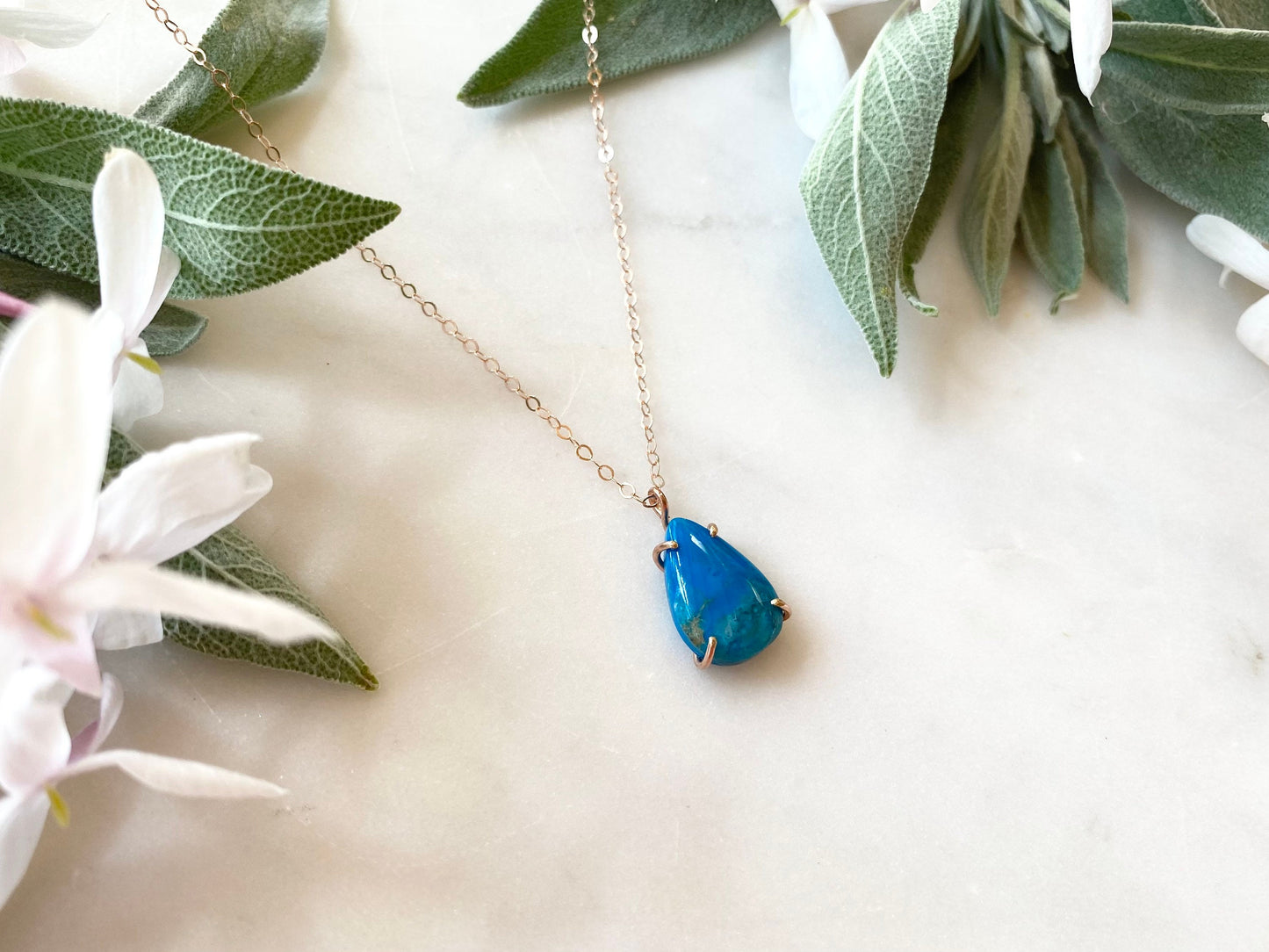 Peruvian Opalina Necklace in Rose Gold