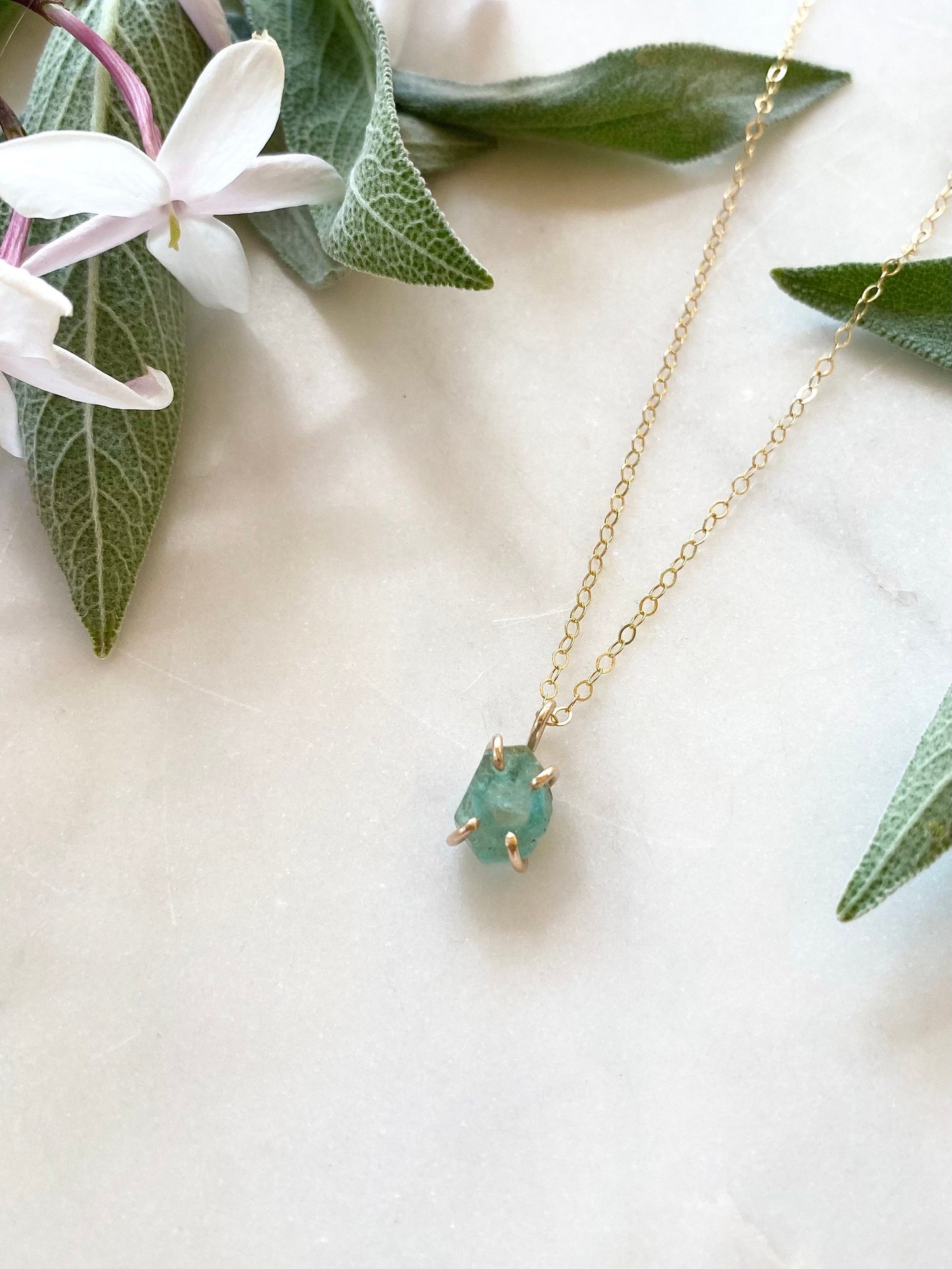 Raw Emerald Necklace