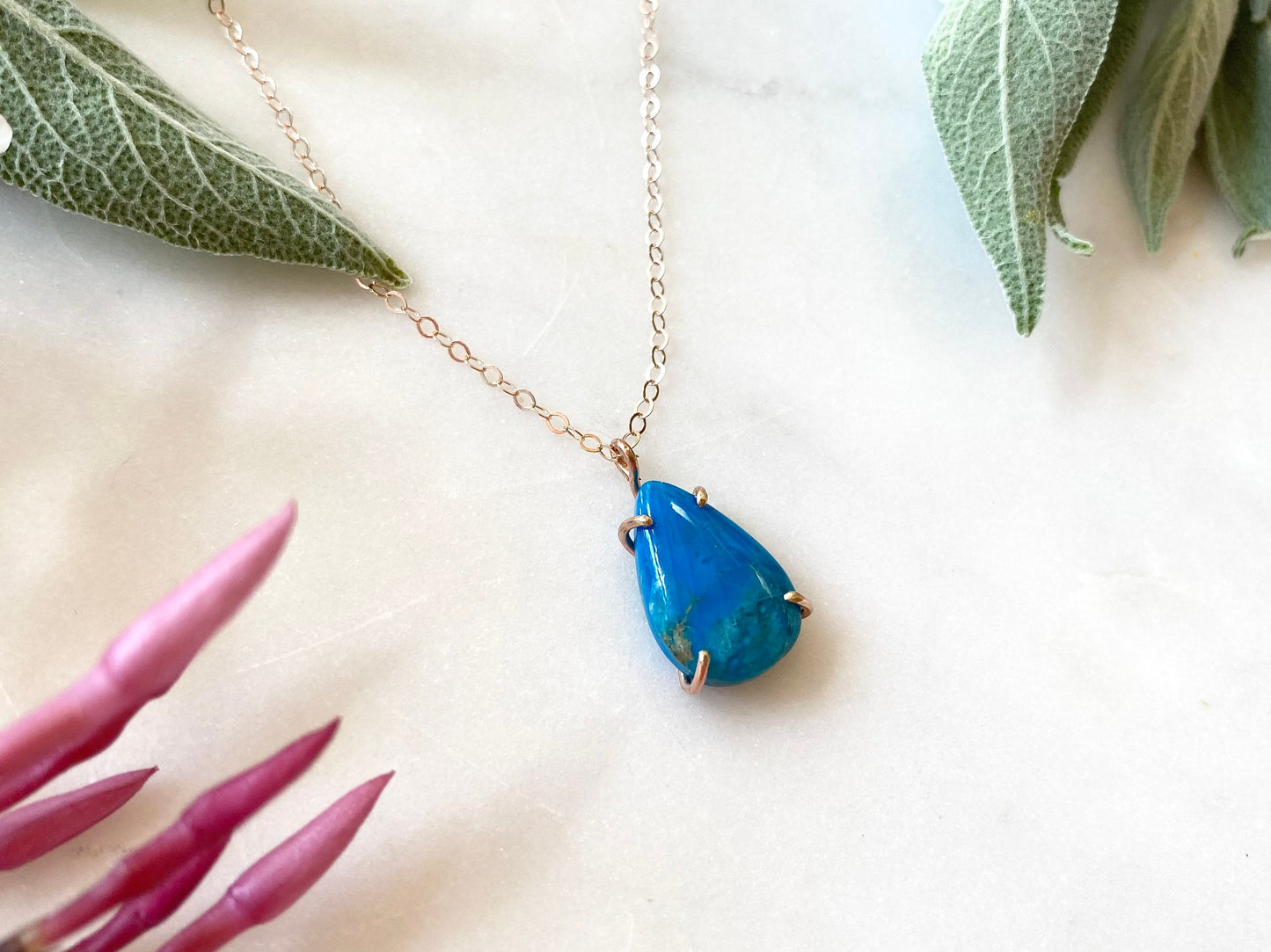Peruvian Opalina Necklace in Rose Gold