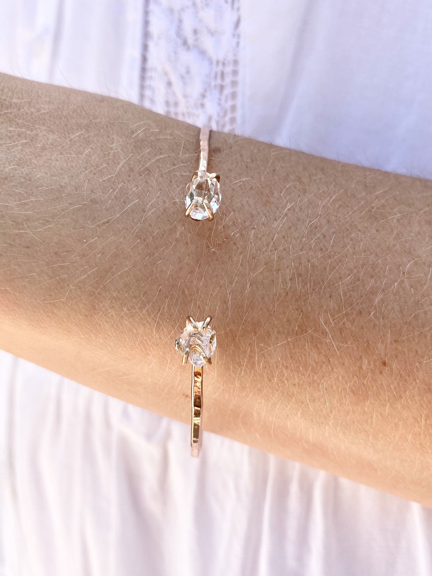 Herkimer Diamond + Cuff Bracelet
