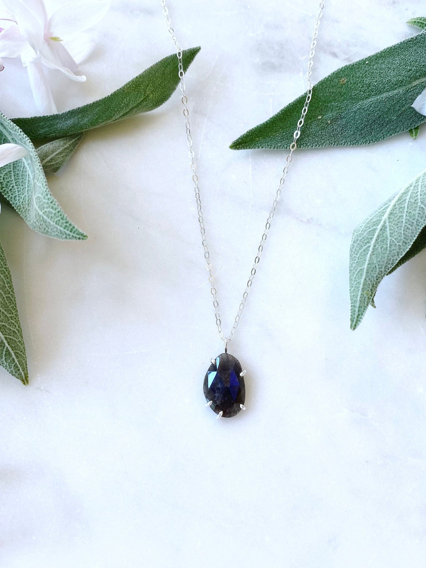 Dark Midnight Blue Labradorite Necklace