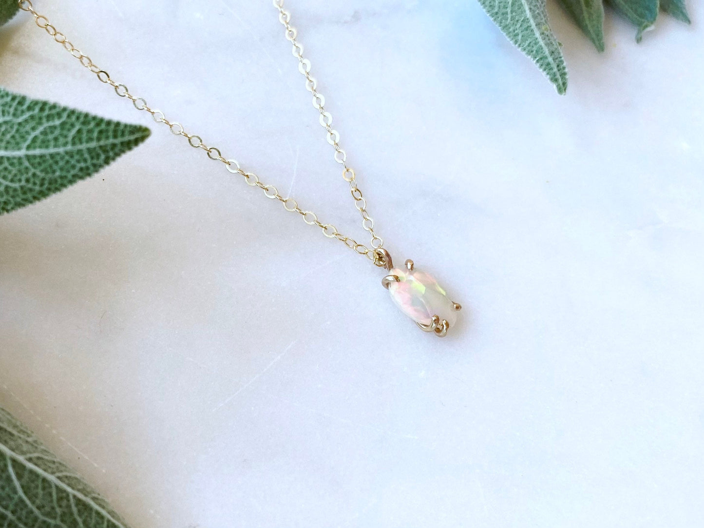 Rose Cut Welo Opal Necklace