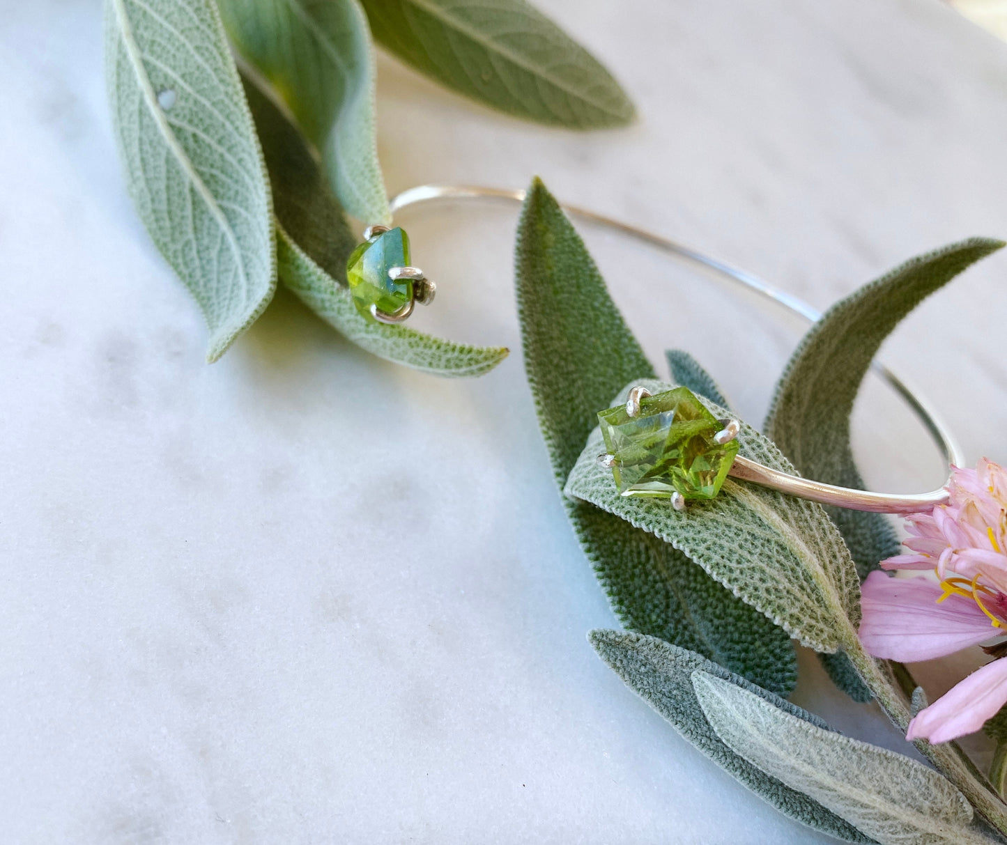 Peridot + Sterling Cuff Bracelet