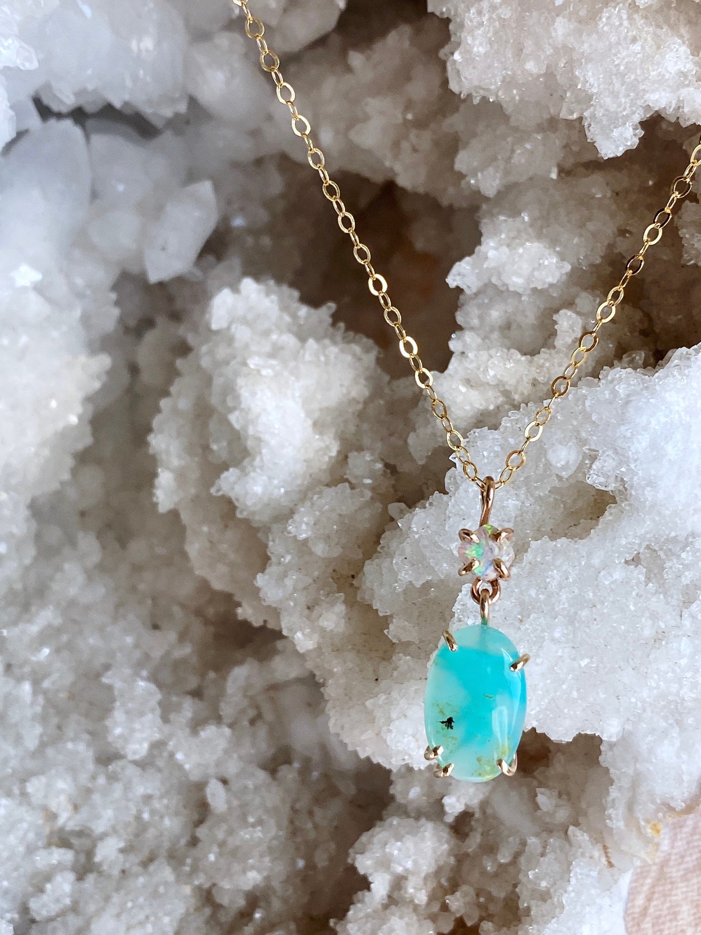 Crystal Opal + Peruvian Opal Necklace