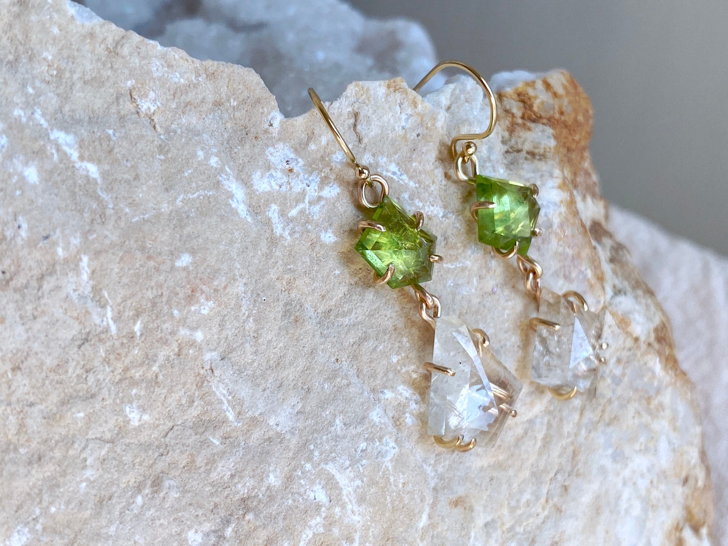 Peridot + Green Beryl Earrings