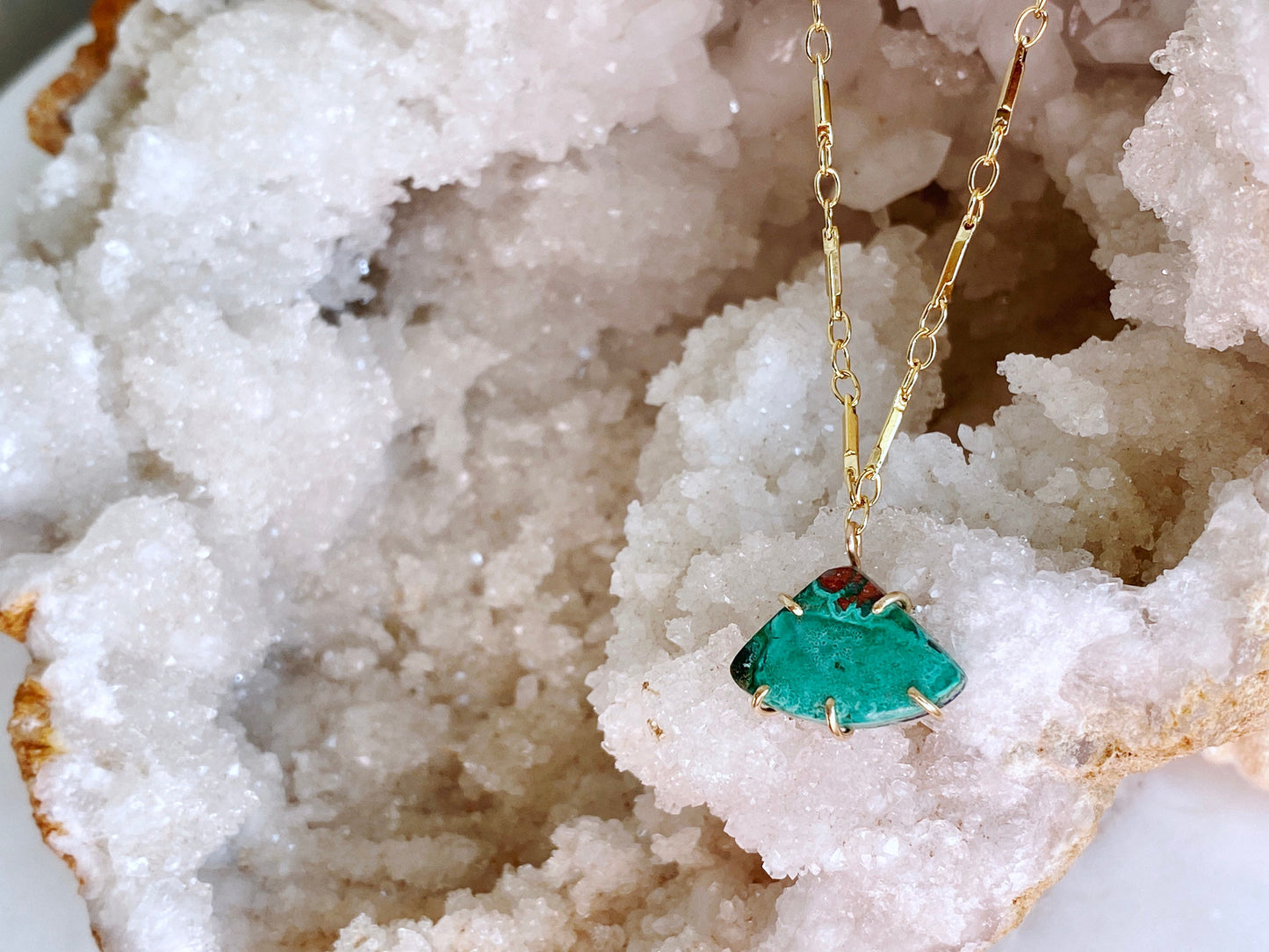 Malachite Fan Necklace