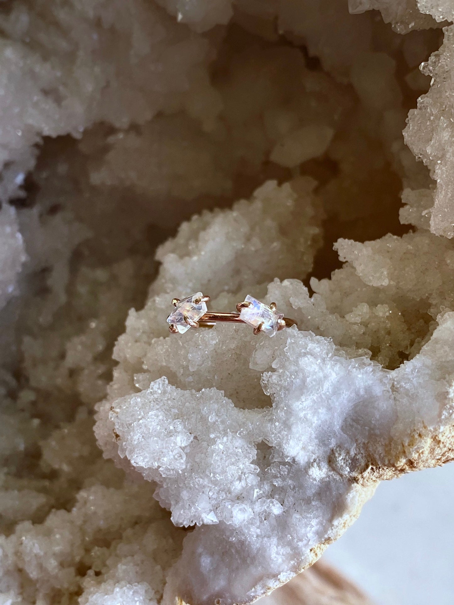 Rainbow Moonstone Ring