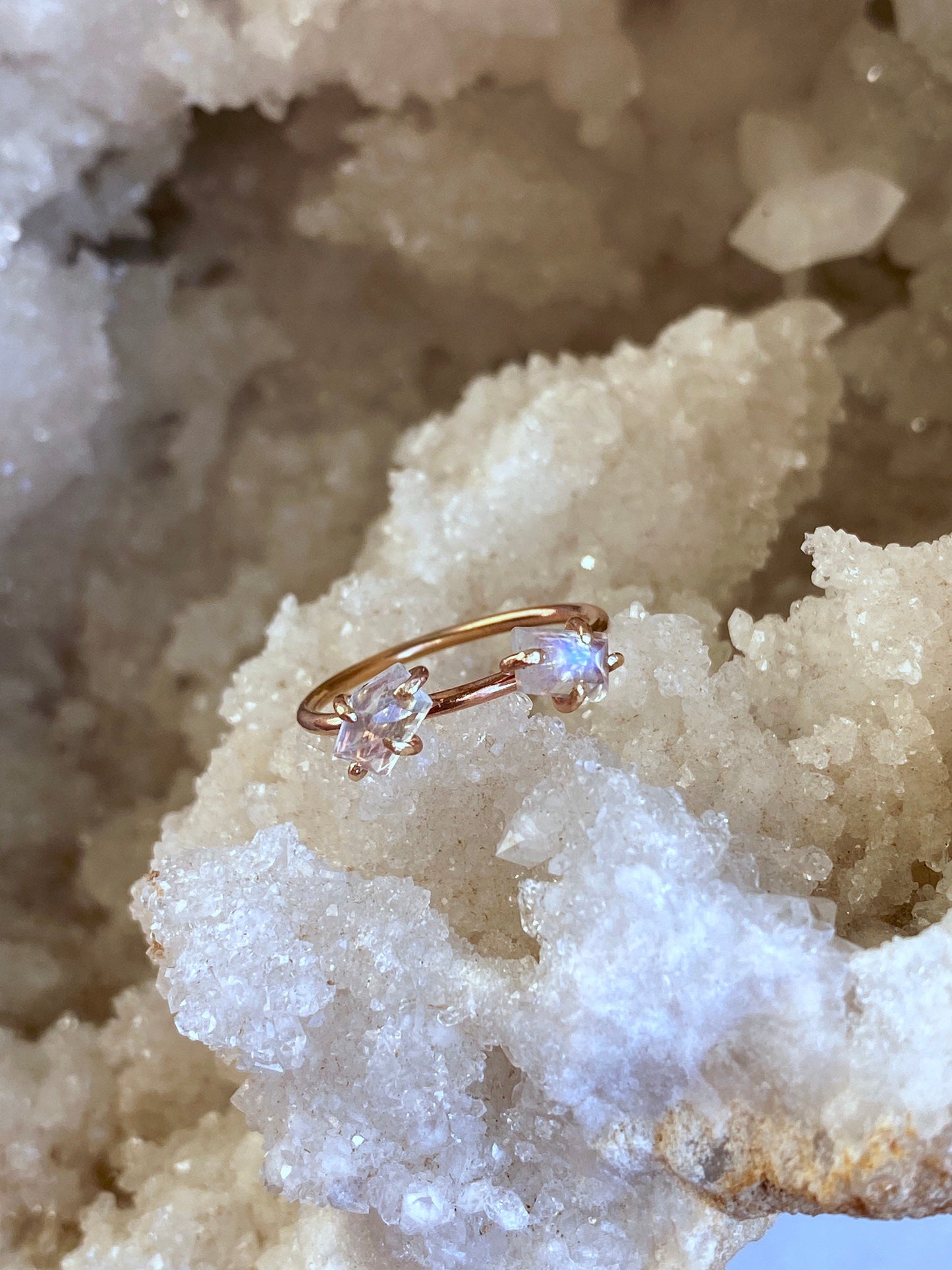 Rainbow Moonstone Ring