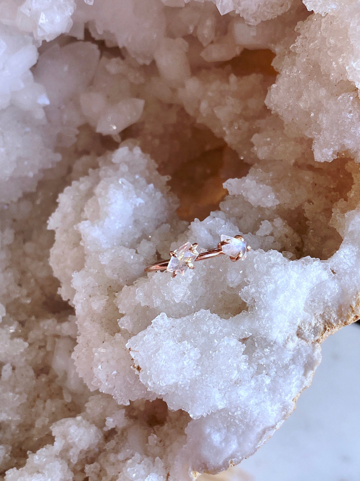 Rainbow Moonstone Ring