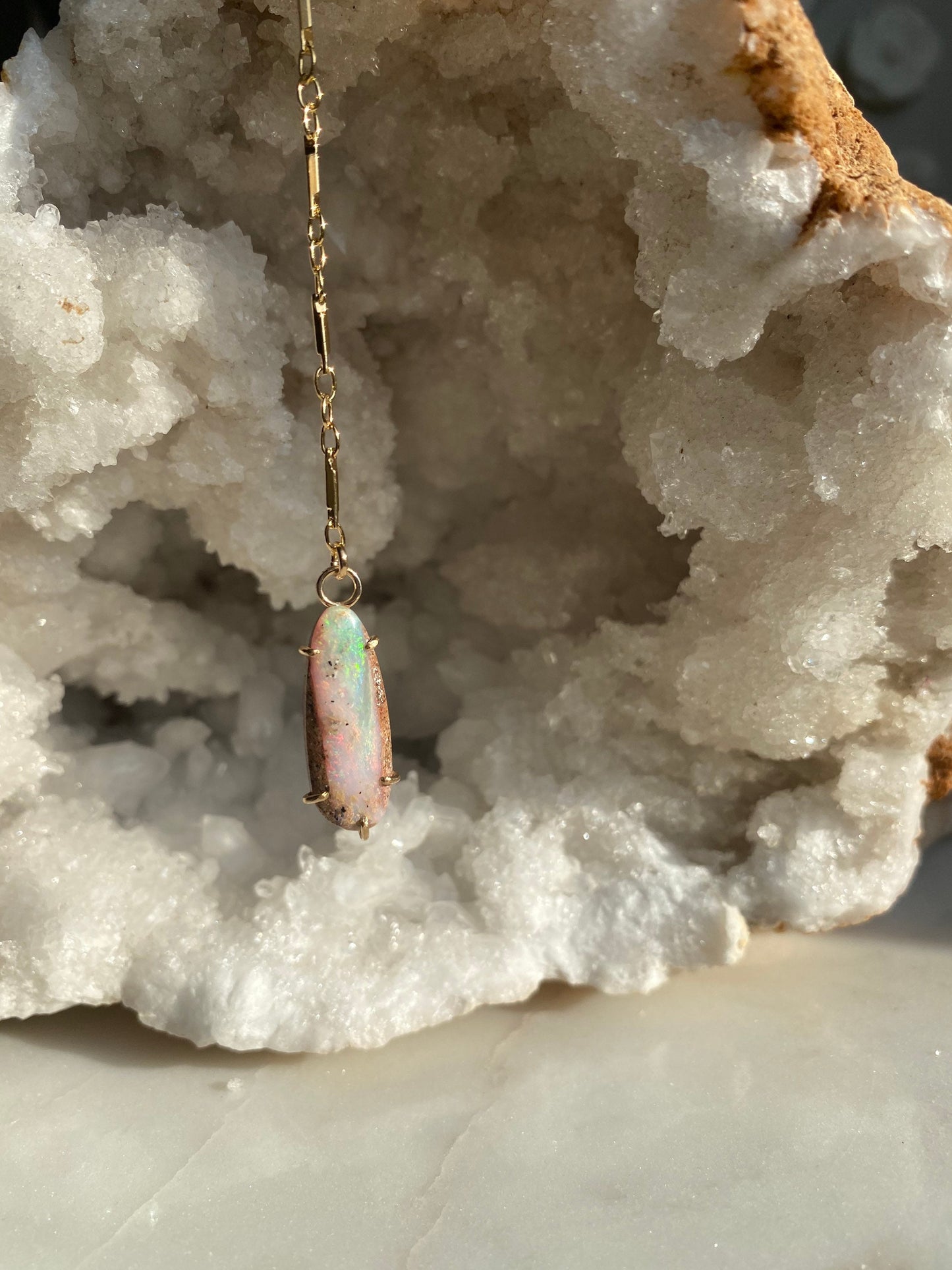 Australian Opal Y Necklace
