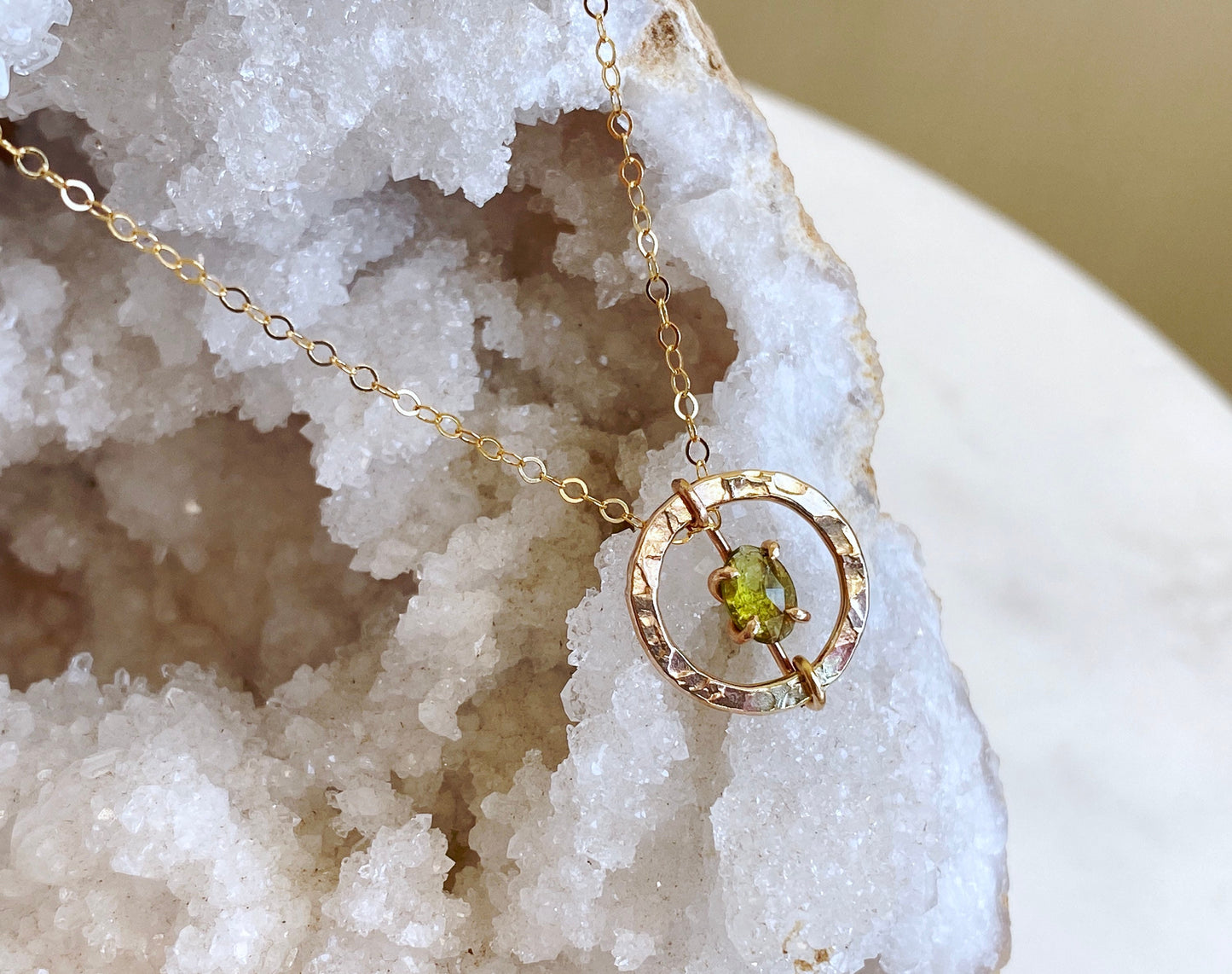Olive Green Tourmaline Necklace