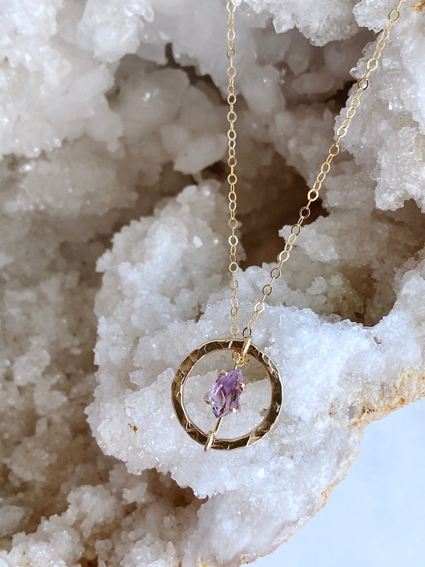Gold + Rough Amethyst Necklace