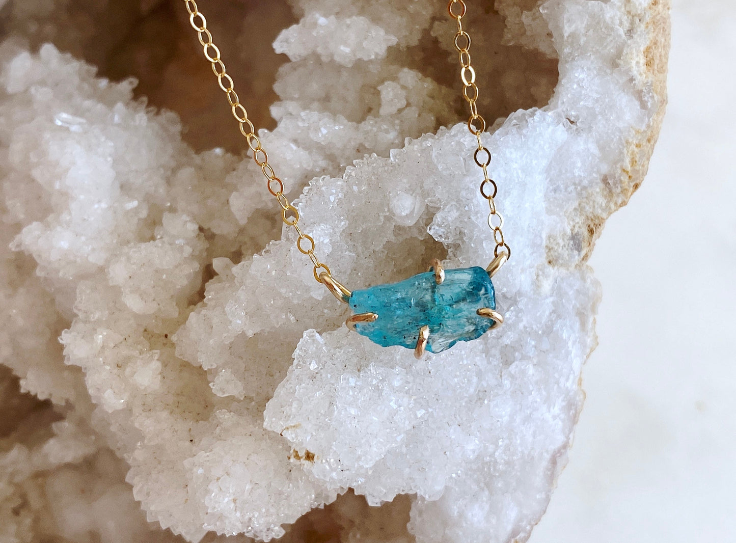 Raw Apatite Necklace