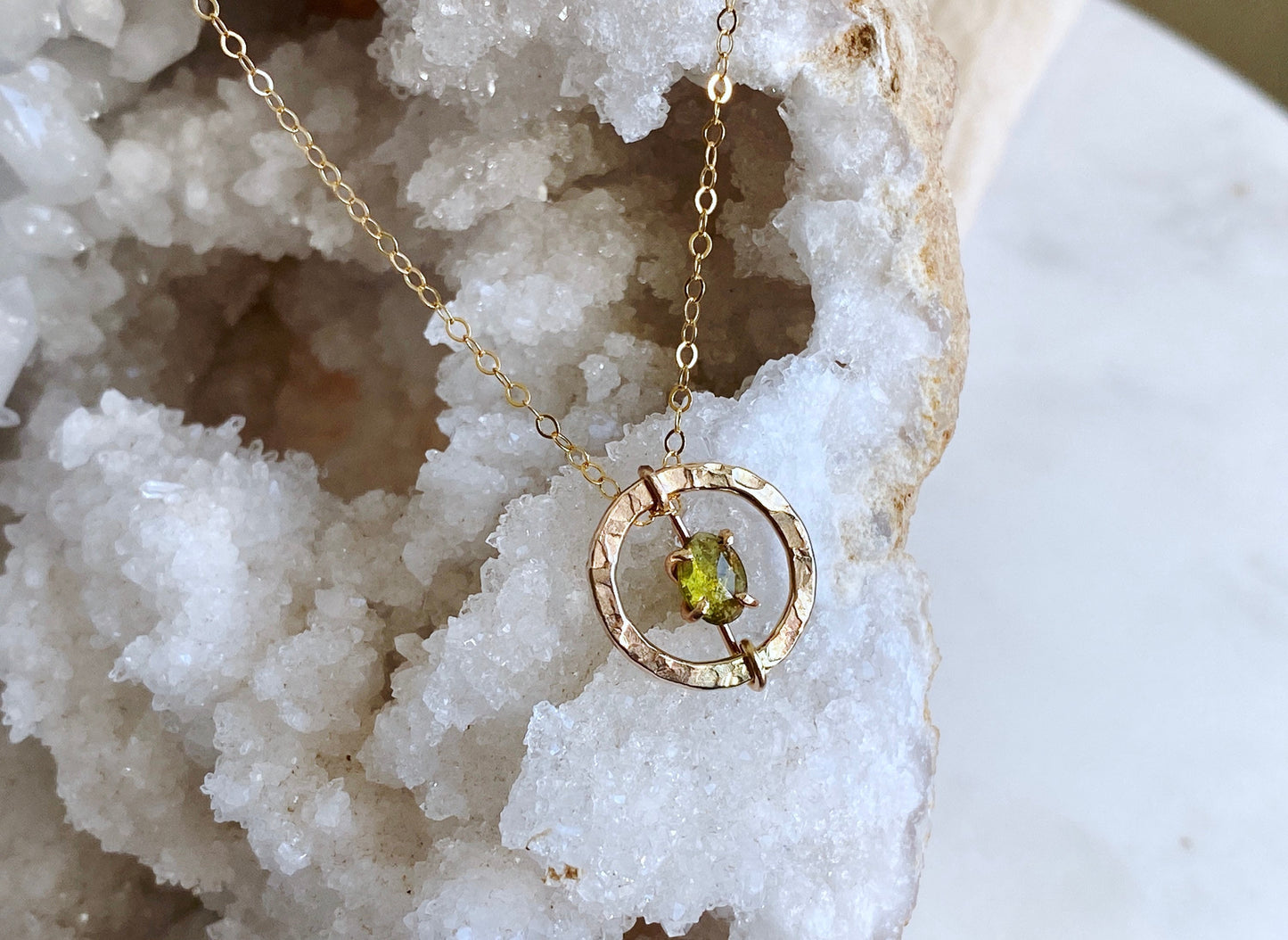 Olive Green Tourmaline Necklace