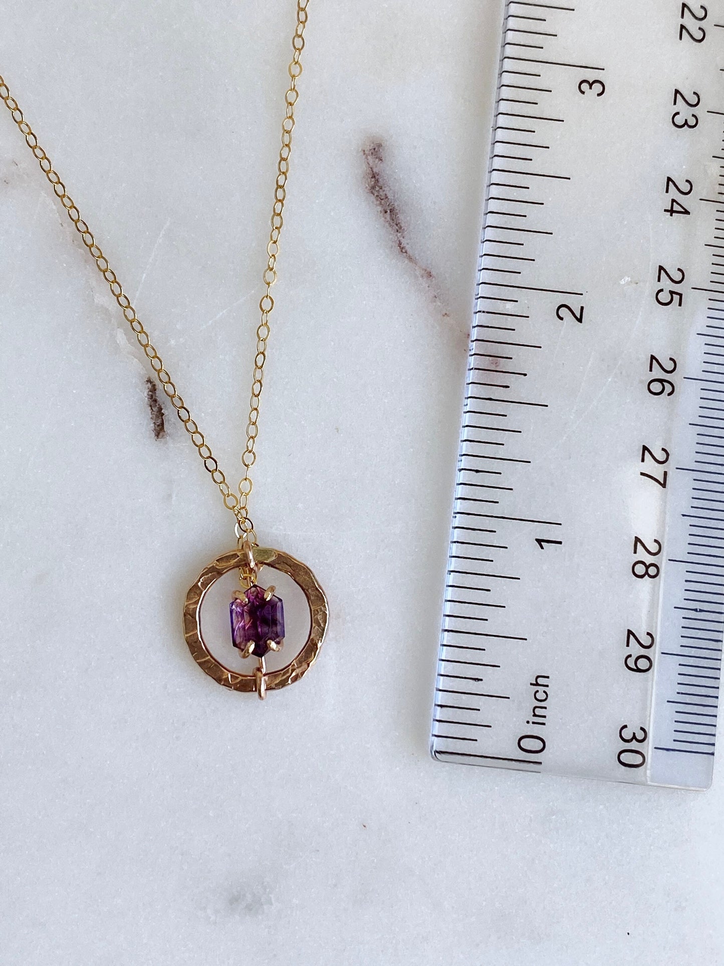 Gold + Rose Cut Amethyst Necklace