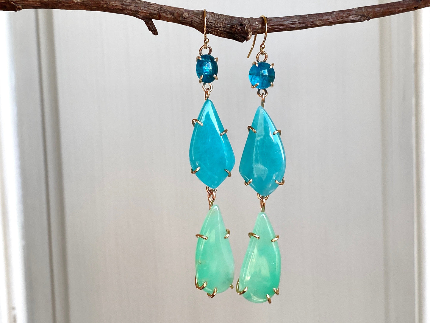 Apatite + Amazonite + Chrysoprase Earrings
