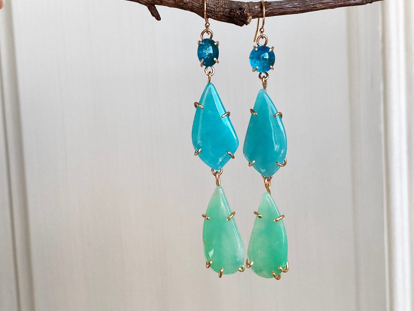 Apatite + Amazonite + Chrysoprase Earrings