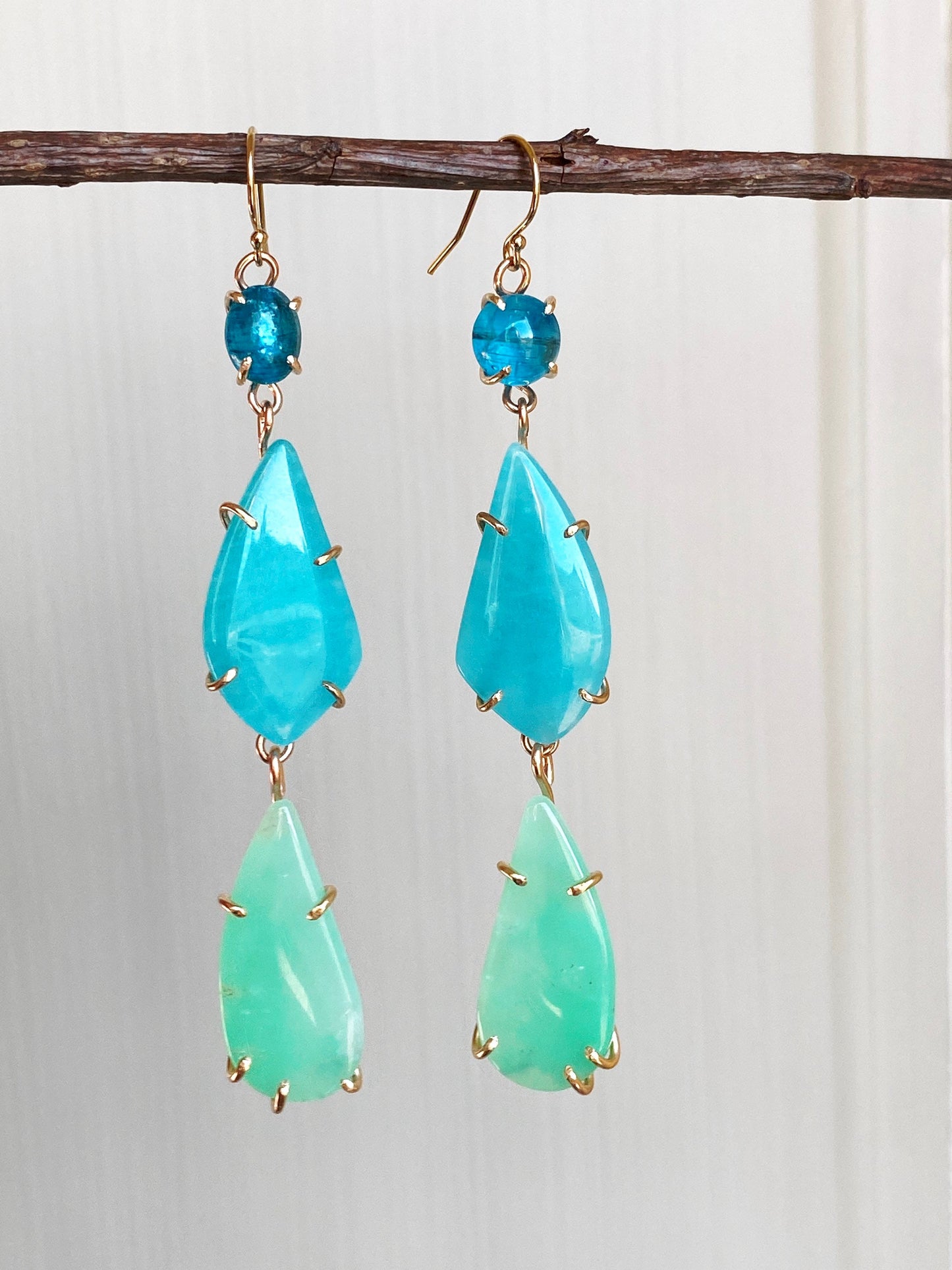 Apatite + Amazonite + Chrysoprase Earrings