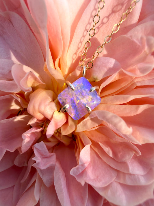 Purple Crystal Opal Necklace