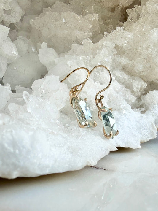 Pale Green Sunstone Earrings