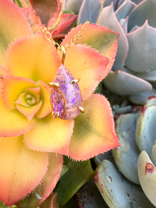 Purple Australian Opal Necklace