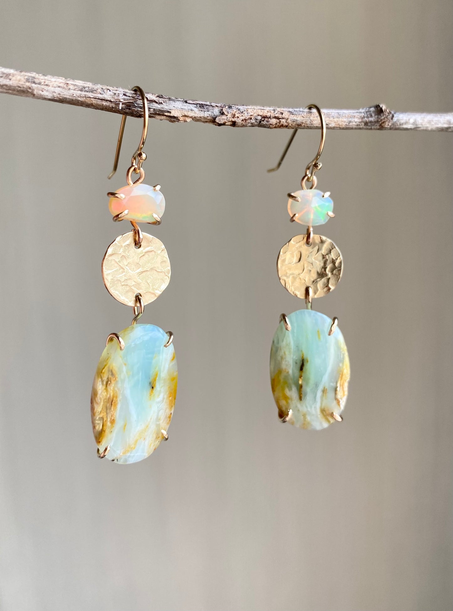 Ethiopian Opal + Peruvian Opal Earrings